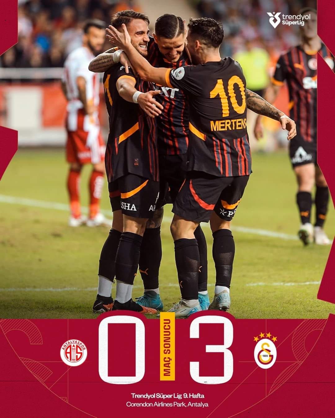 Galatasaray Antalyaspor deplasmanında farklı kazandı